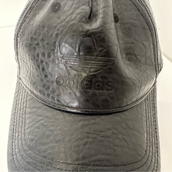 Adidas Black Faux Leather Hat with black logo - Picture 2 of 7